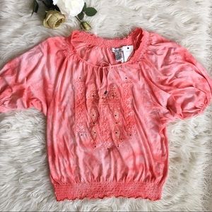 NWT Adobe Star Boho Crochet Tie Dye Top Sz M